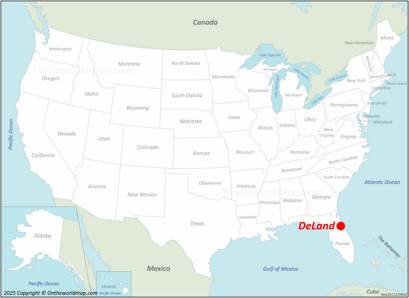 DeLand Location on the USA Map