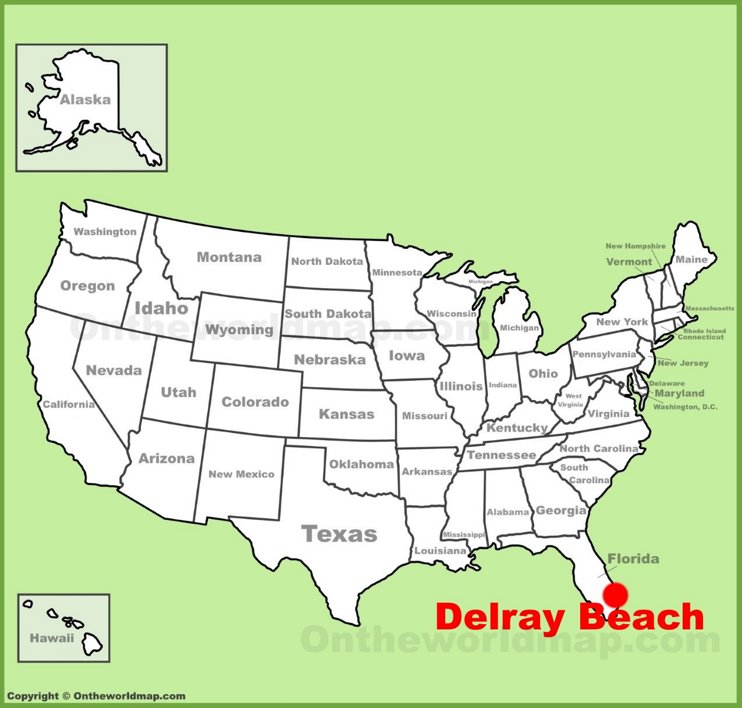 Delray Beach location on the U.S. Map