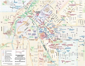 Denver downtown hotels and sightseeings map