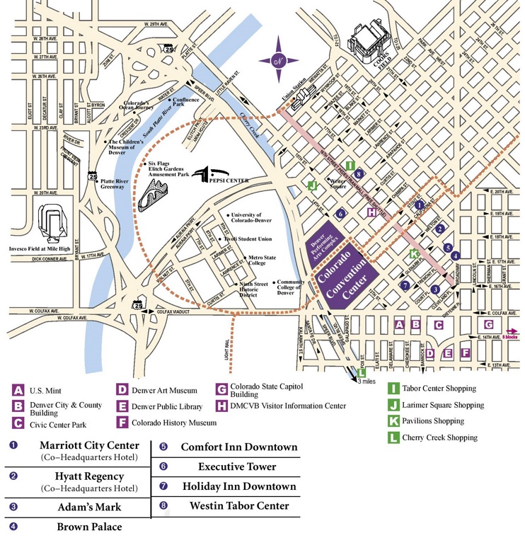 Denver downtown hotels map