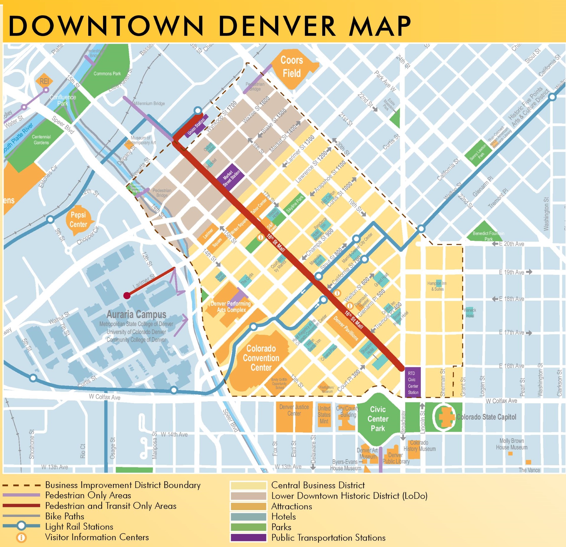 denver tourist map