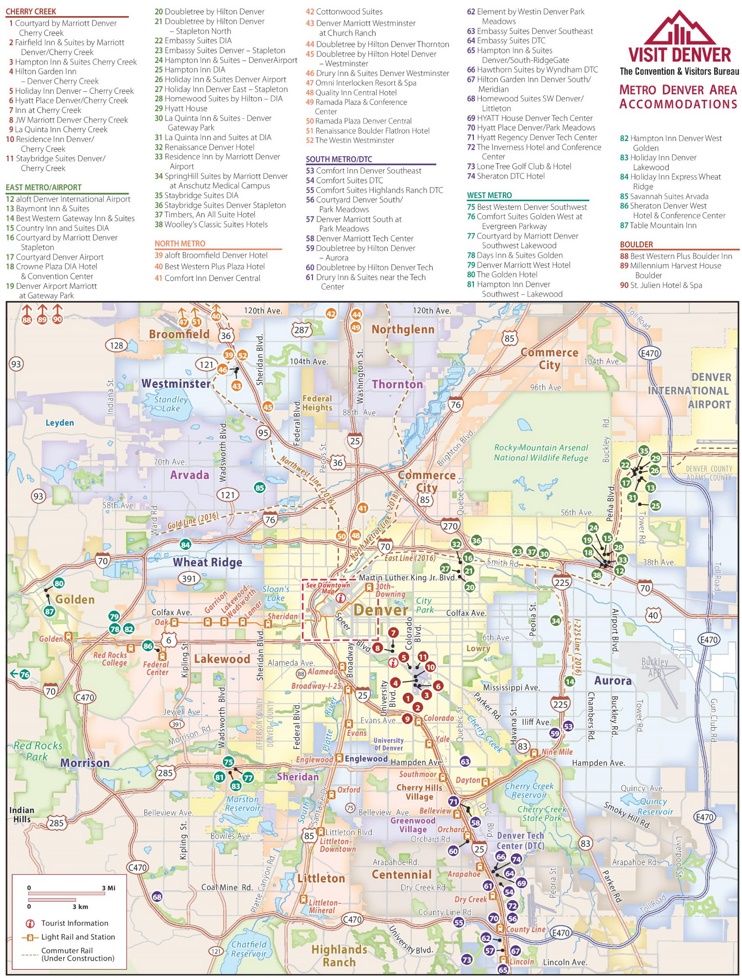 Denver metro area hotel map