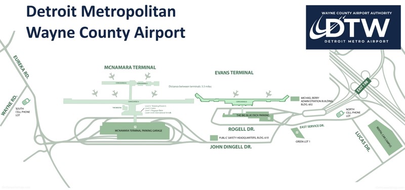 Detroit Metropolitan Airport Map