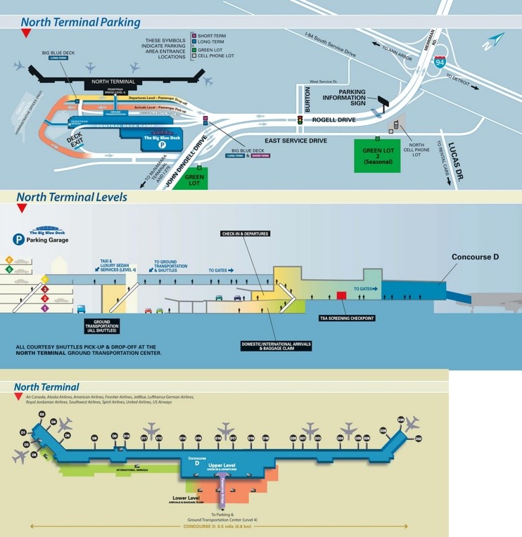 Detroit Airport North Terminal map