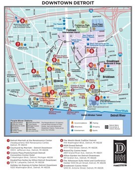Detroit tourist attractions map