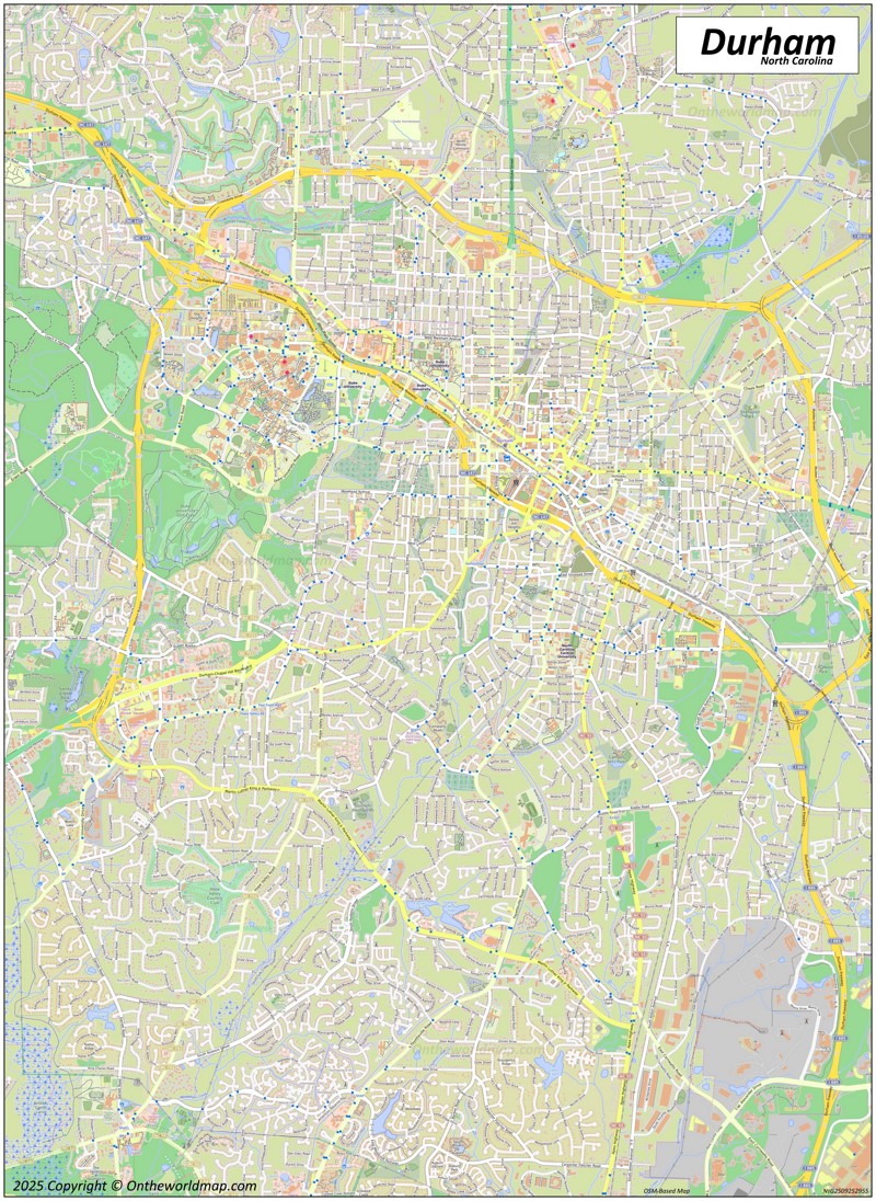 Map of Durham