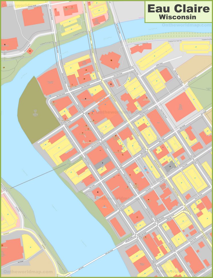 Eau Claire downtown map