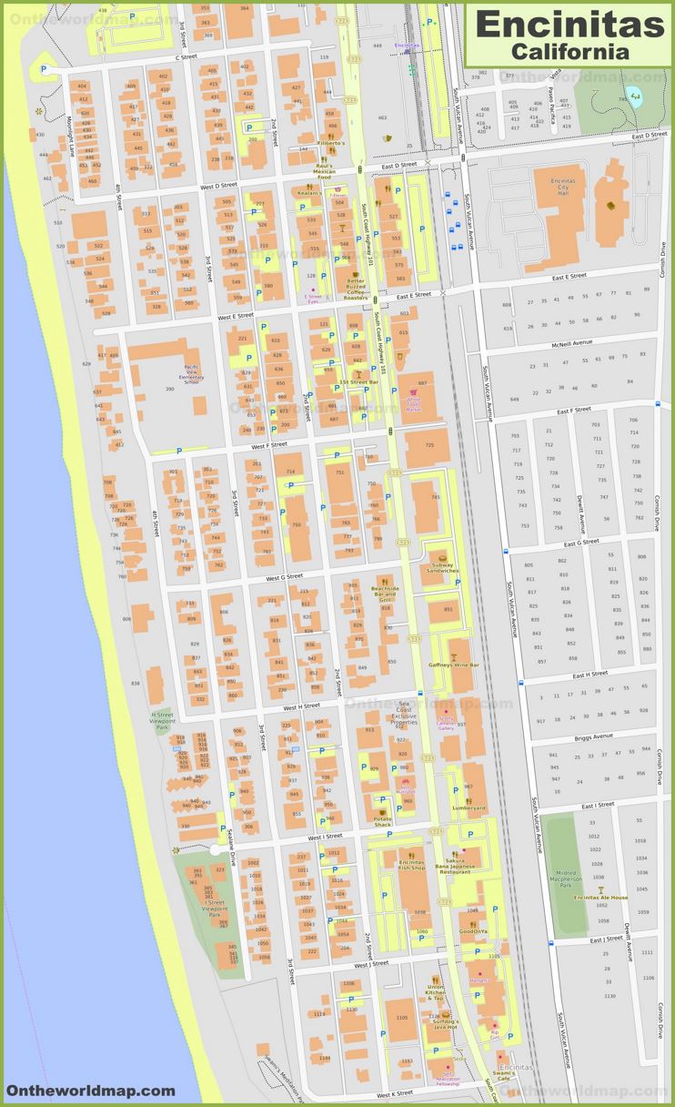Encinitas City Center Map