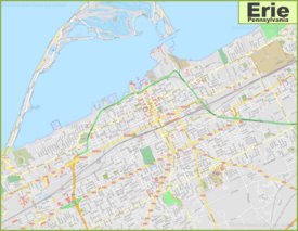 Large detailed map of Erie