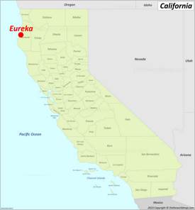 Eureka Location On The California Map