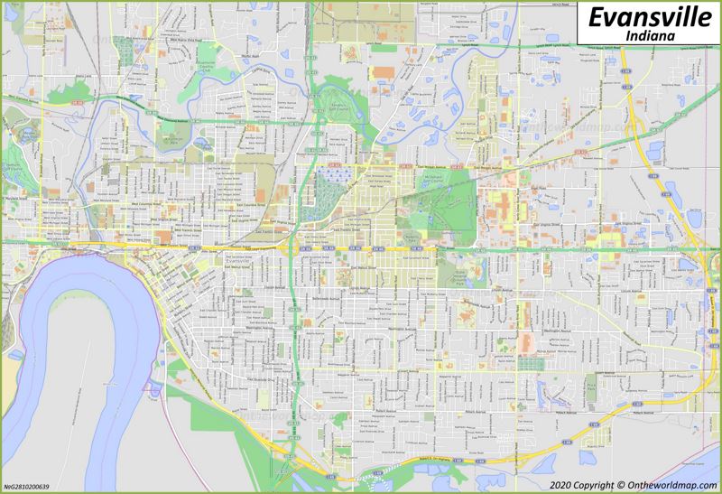 Map of Evansville