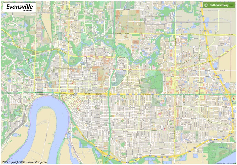 Map of Evansville