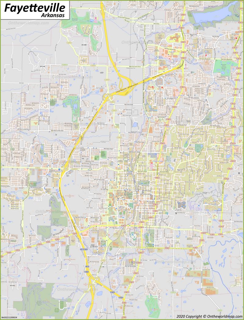 Map of Fayetteville AR