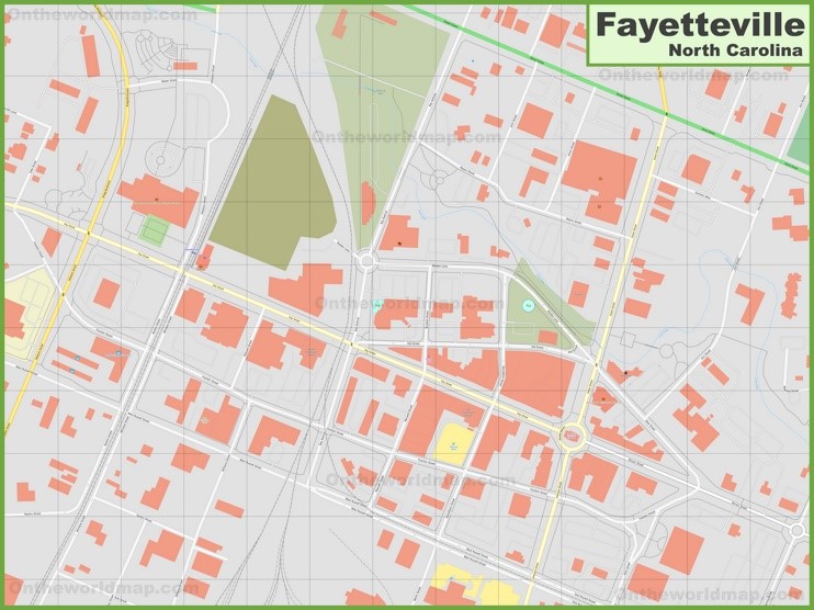 Fayetteville NC downtown map