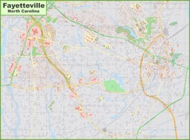 Large detailed map of Fayetteville