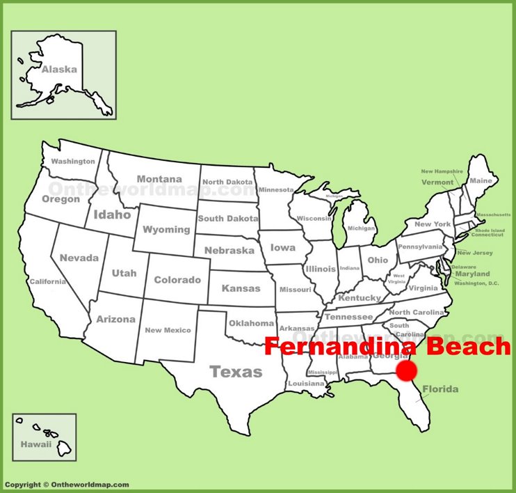 Fernandina Beach location on the U.S. Map