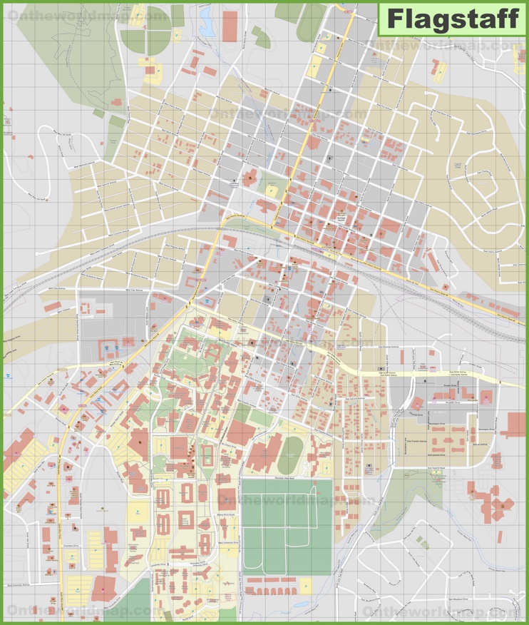 Large detailed map of Flagstaff