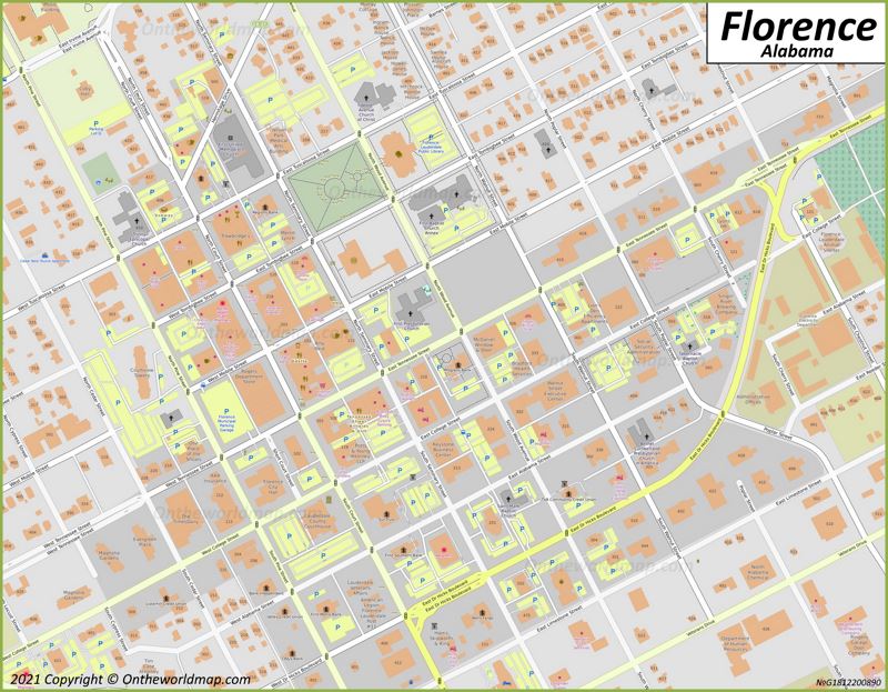 Downtown Florence AL Map