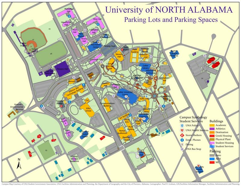 University of North Alabama Campus Map