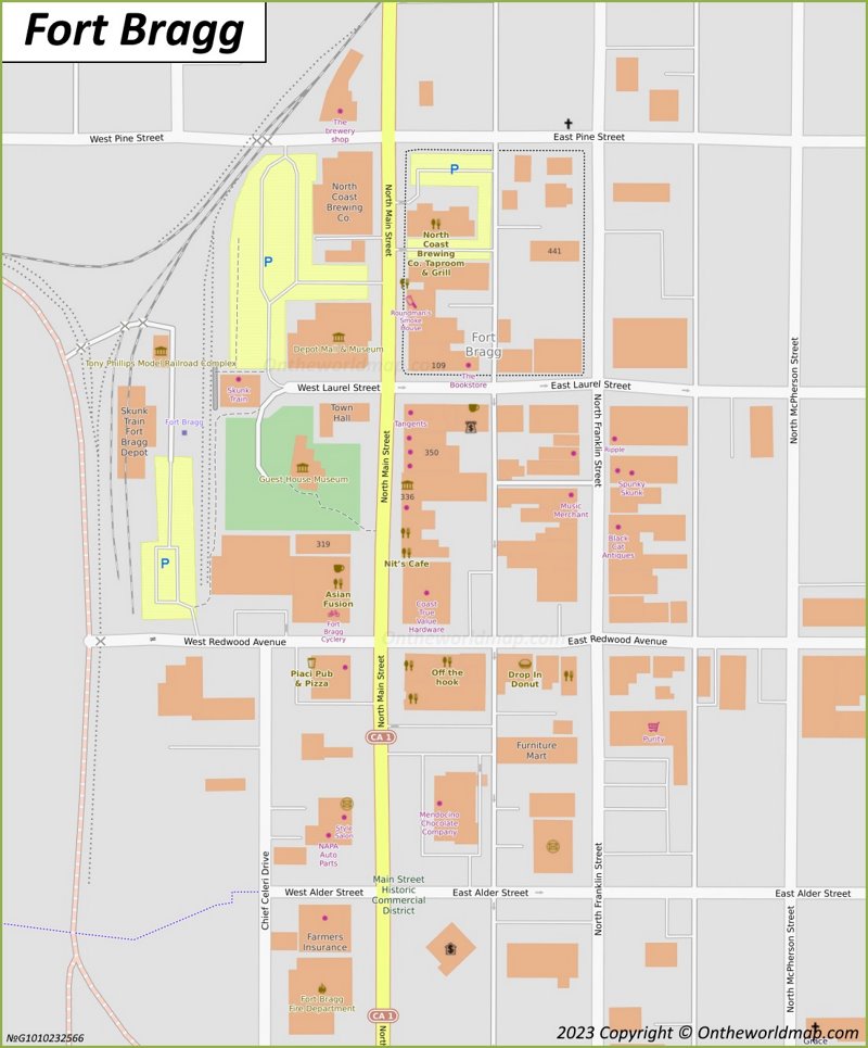 Downtown Fort Bragg Map