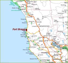 Fort Bragg Area Road Map