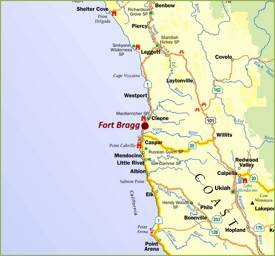 Fort Bragg Area Tourist Map