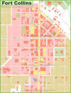 Fort Collins Old Town map