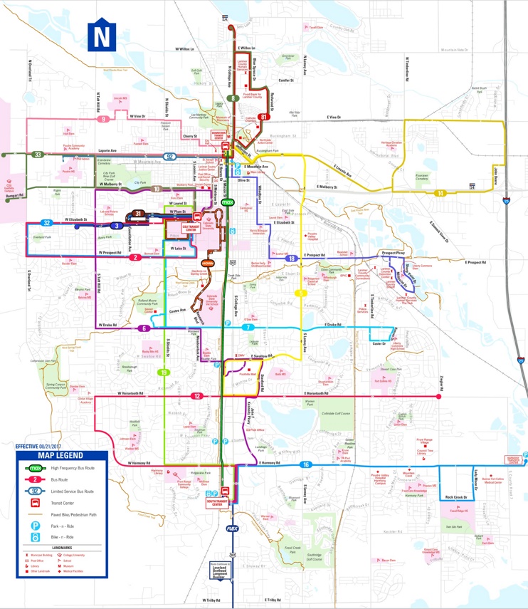 Fort Collins transport map