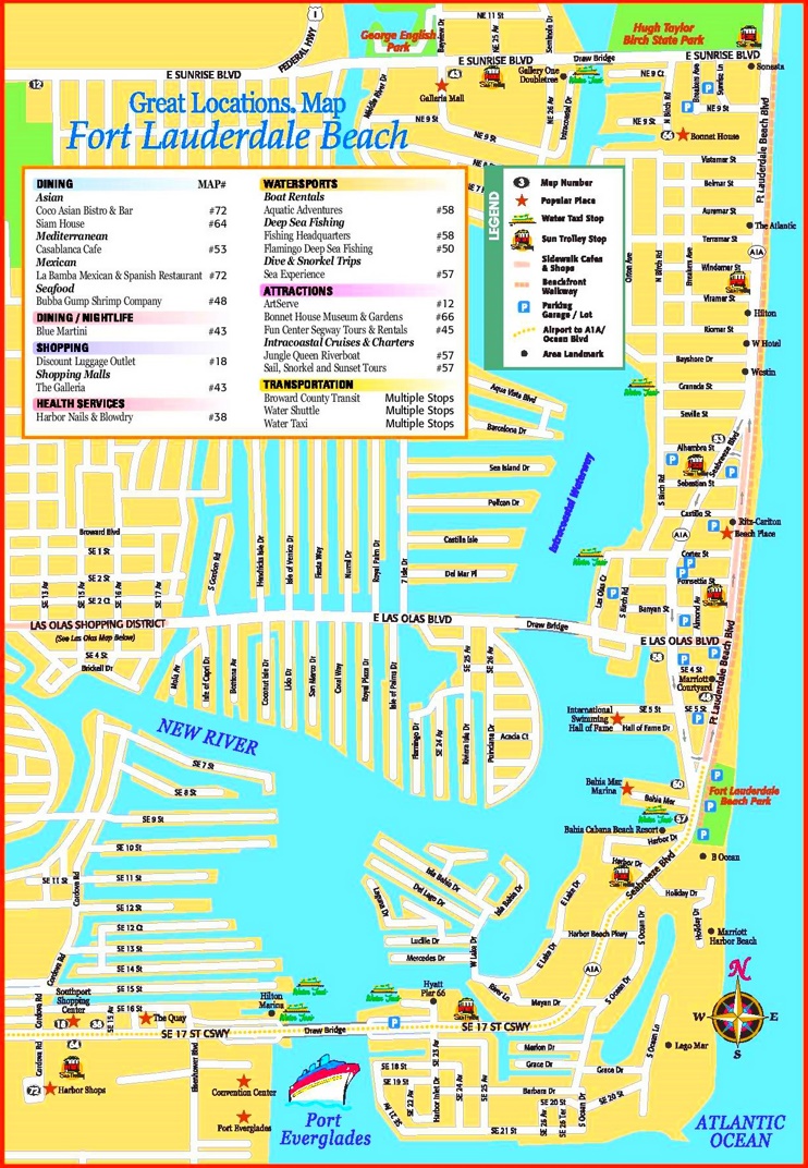 Fort Lauderdale Beach tourist map