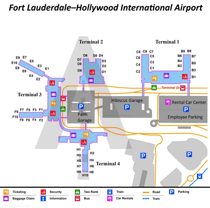Fort Lauderdale–Hollywood International Airport Map
