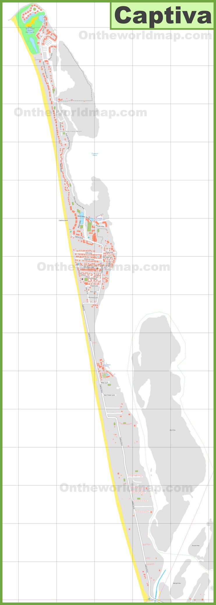 Detailed Map of Captiva Island