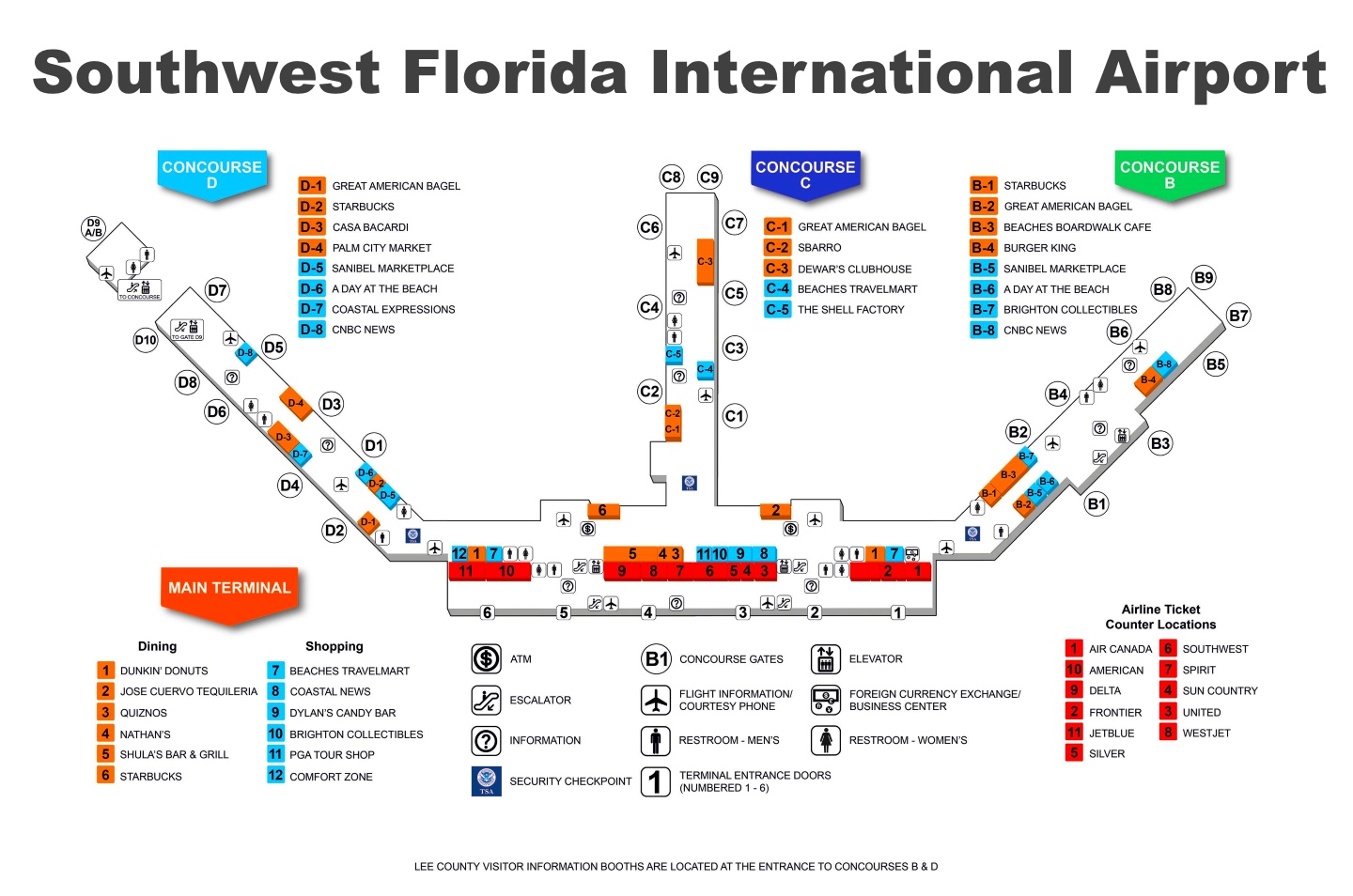 Map Of Rsw Airport - Fayre Jenilee