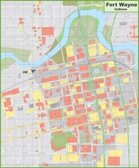 Fort Wayne downtown map