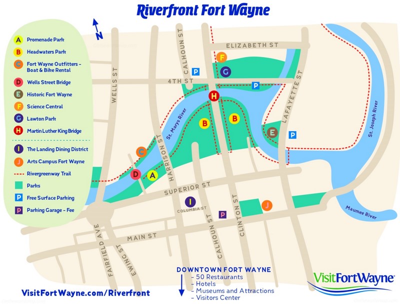 Fort Wayne Riverfront Map