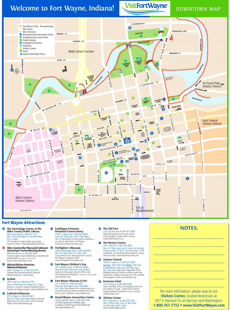 Fort Wayne tourist attractions map