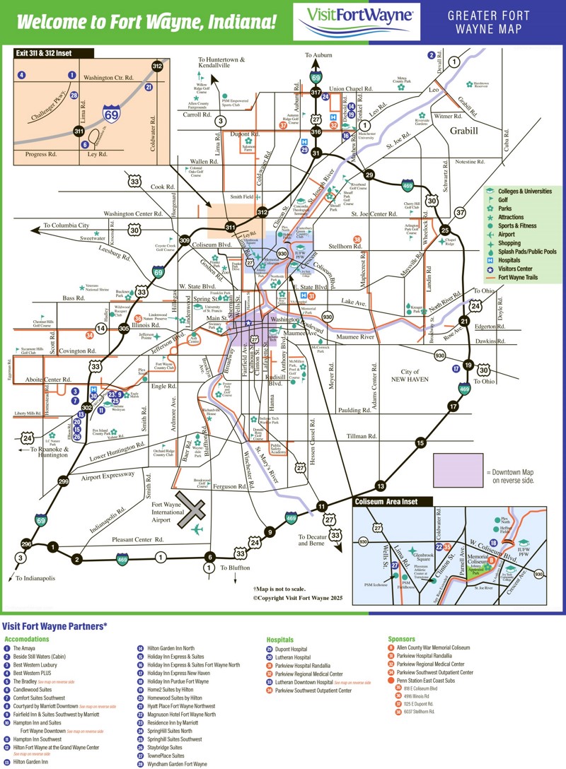 Fort Wayne tourist map