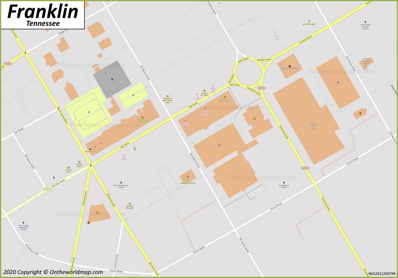Franklin TN Downtown Map