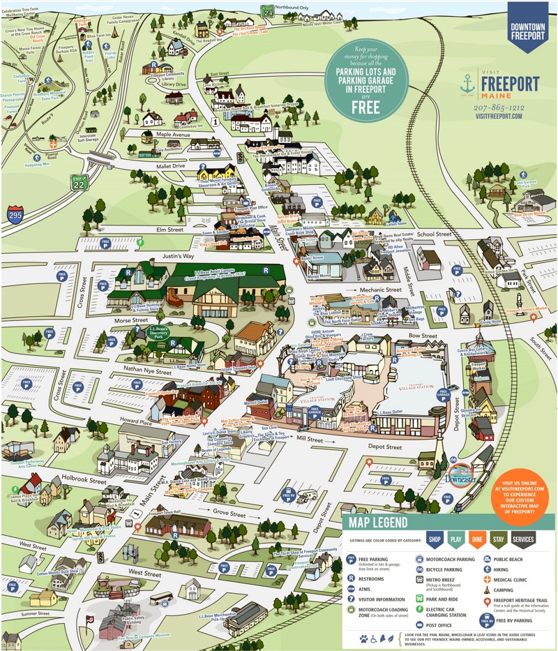 Freeport ME Tourist Map