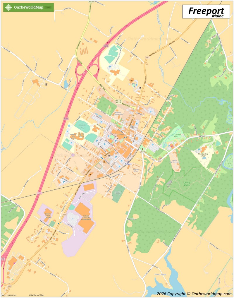 Map of Freeport ME