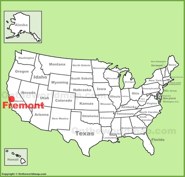 Fremont location on the U.S. Map