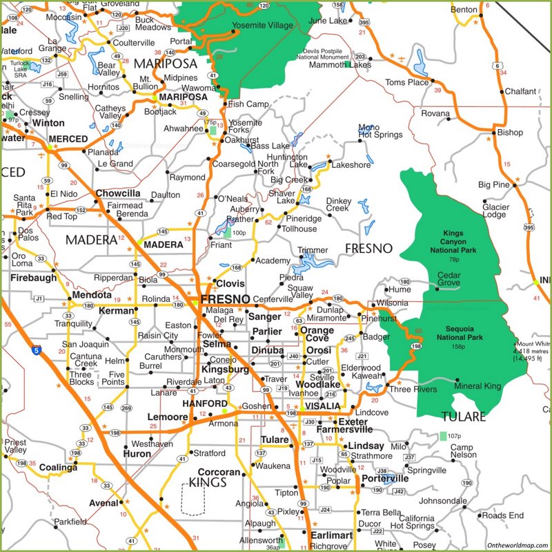 Fresno Area Road Map