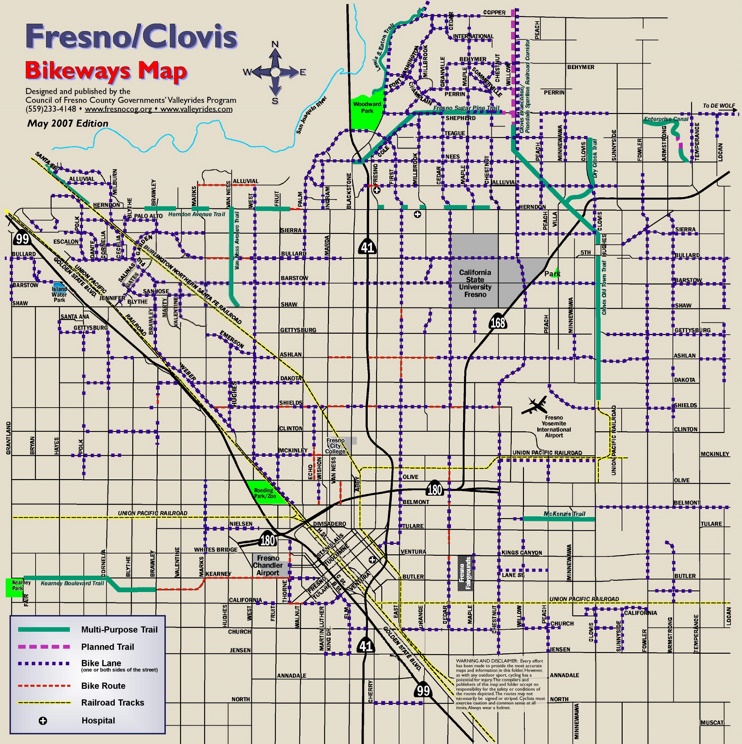 Fresno bike map