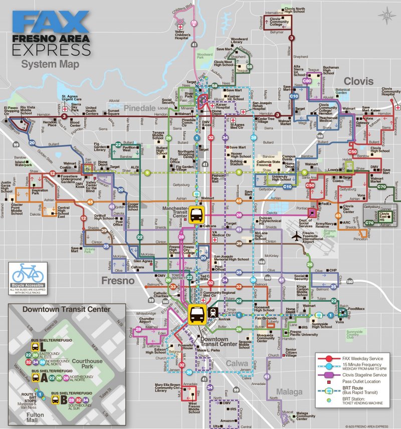 Fresno transport map