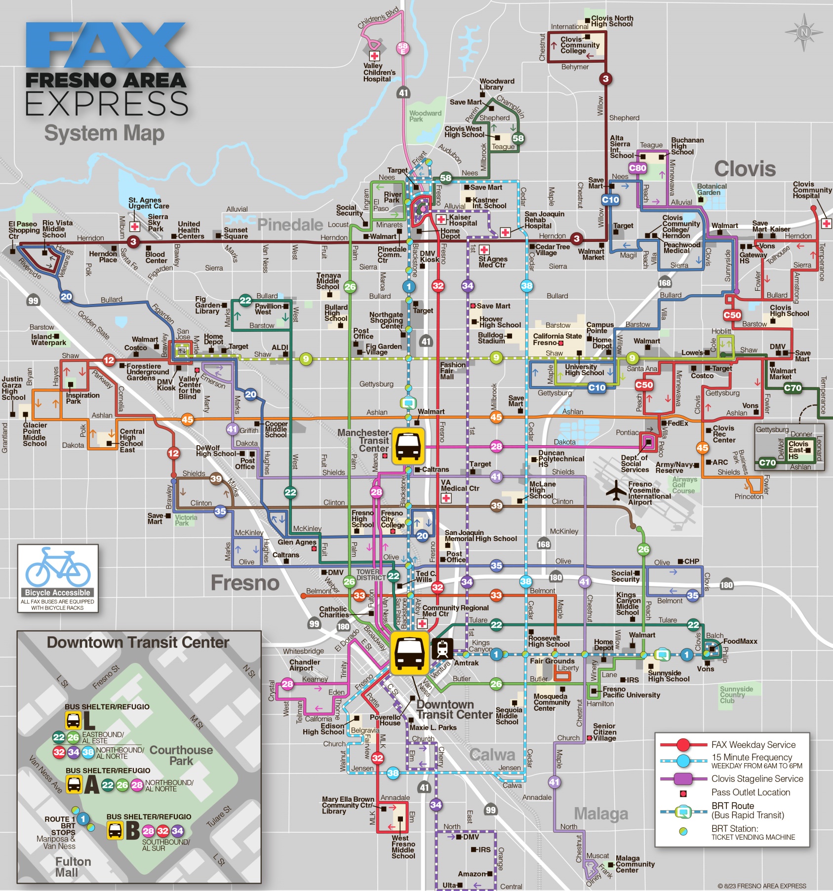 Fresno Transport Map 