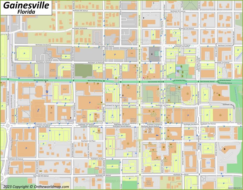 Downtown Gainesville Map