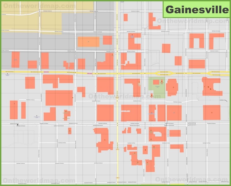 Gainesville downtown map