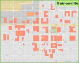 Detailed Map of Downtown Gainesville