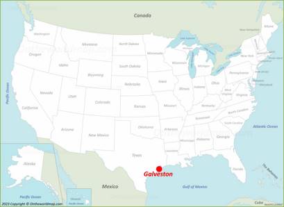 Galveston Location on the USA Map