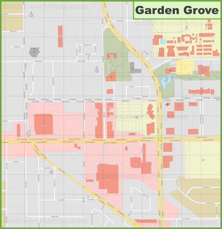 Garden Grove downtown map