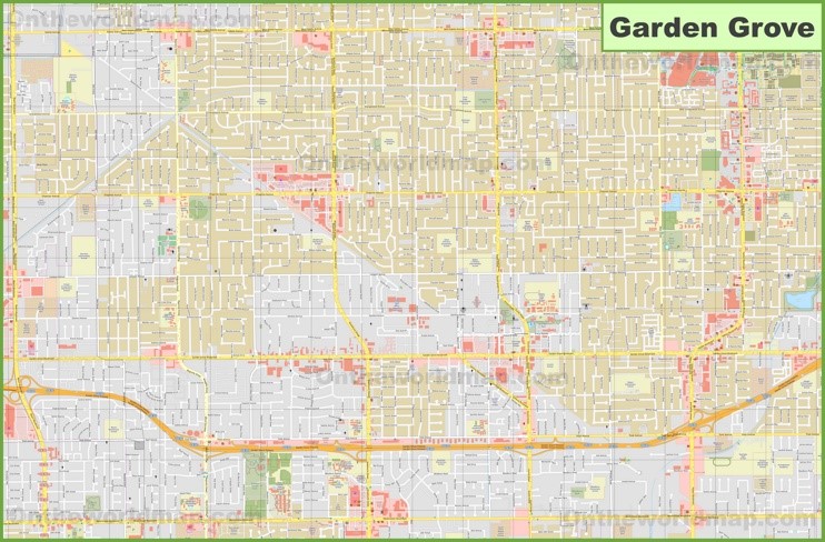 Large detailed map of Garden Grove